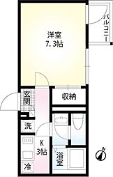 メゾン　フォーレスト 2階1Kの間取り