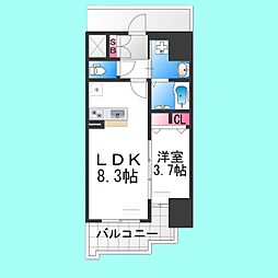 S-RESIDENCE堺blaze 15階1LDKの間取り