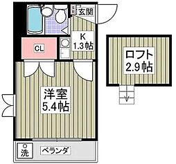 ソレイユ豊四季セブン2 1Kの間取図画像