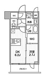 シーフォルム木場 3階1DKの間取り