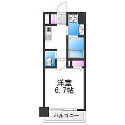 Avantio Grande 2階1Kの間取り