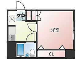 パルムユニオン 1Kの間取図画像