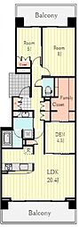 幕張ビーチテラスパークレジデンス 3LDKの間取図画像