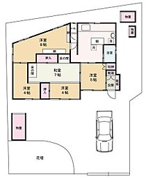 道野辺貸戸建 1階5DKの間取り