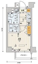 スカイコートパレス西巣鴨 6階1Kの間取り