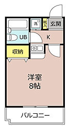 エスコートパレス 1Kの間取図画像