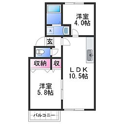 南海和歌山港線 和歌山港駅 徒歩28分の賃貸アパート 2階2LDKの間取り