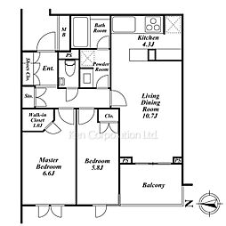 パークシティ浜田山HOUSEC 2LDKの間取図画像