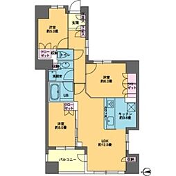 カスタリア東日本橋 3LDKの間取図画像