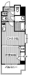 アンジェール高砂 1DKの間取図画像