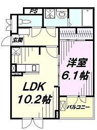 サンリット・メゾン 1LDKの間取図画像
