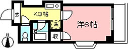 ヴィラベルデK&Y 1Kの間取図画像