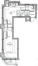 ARTESSIMO LINK BERIS 7階1DKの間取り