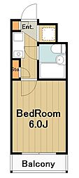 フレンドポート渕野辺第3 1Kの間取図画像
