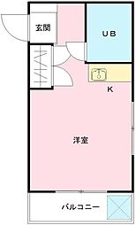 瑞鶯ハイツ ワンルームの間取図画像