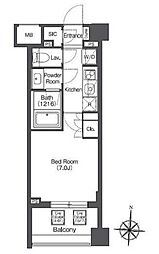 オルサス本所吾妻橋 4階1Kの間取り