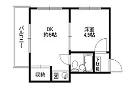 メゾントーマ 3階1DKの間取り