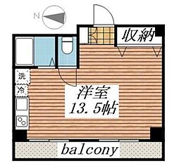 メゾン・ド・ヴィレ鷺沼 ワンルームの間取図画像