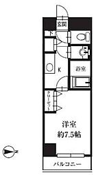 HF銀座レジデンスEASTII 12階1Kの間取り