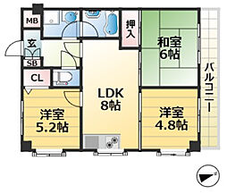 サンビルダー六甲 3LDKの間取図画像