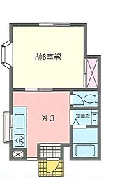 コーポ和 1DKの間取図画像