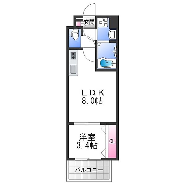 大阪府大阪市鶴見区今津中１丁目(賃貸マンション1LDK・7階・29.54㎡)の写真 その2