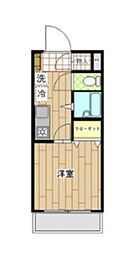 ジェイワンヒルズ西船 1Kの間取図画像