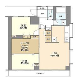 メゾンドエビス 2SLDKの間取図画像