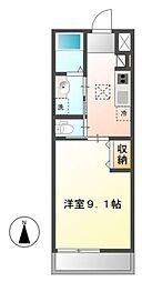 フォレストガーデン 1Kの間取図画像