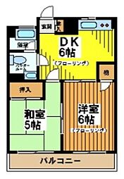 第2木村マンション 2DKの間取図画像