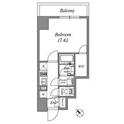 グランパセオ巣鴨2 4階1Kの間取り