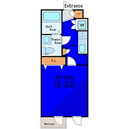 東急多摩川線 沼部駅 徒歩2分の賃貸マンション 3階1Kの間取り