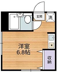 パールフラッツ 1階ワンルームの間取り