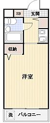 エクスクルーシヴ久留米 4階ワンルームの間取り