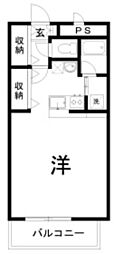プランドール・f ワンルームの間取図画像
