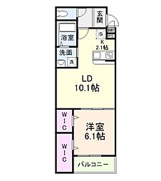JR片町線(学研都市線) 藤阪駅 徒歩4分の賃貸アパート 3階1LDKの間取り