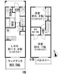 パークガーデンテラス　オハナ 1階2LDKの間取り