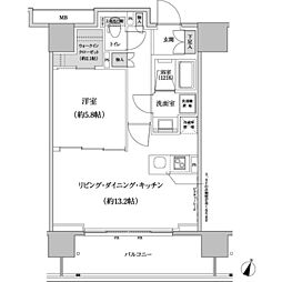 パークハビオ渋谷本町レジデンス 1LDKの間取図画像