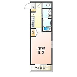 阪神本線 出屋敷駅 徒歩2分の賃貸マンション 1階1Kの間取り