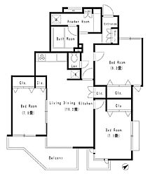 アーバネックス武蔵野 3階3LDKの間取り