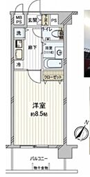 グランド・ガーラ用賀 1Kの間取図画像