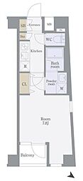 エルフラット板橋 1Kの間取図画像