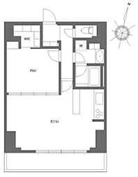 プライムメゾン千葉新町 1LDKの間取図画像