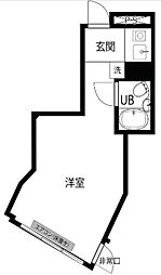 芝ビルディング 10階ワンルームの間取り