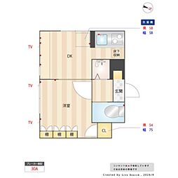 グランシャリオ小島 1DKの間取図画像