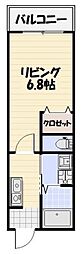 千葉市稲毛区小仲台7丁目アパート 1Kの間取図画像
