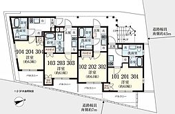 アノンテラス岡上 3階1Kの間取り