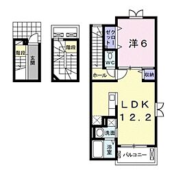 ラポール西庄 1LDKの間取図画像