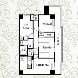 パークコート小金井 2階3LDKの間取り