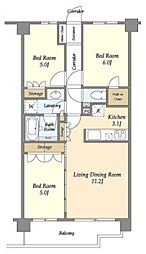 KDXレジデンス尾山台 5階3LDKの間取り